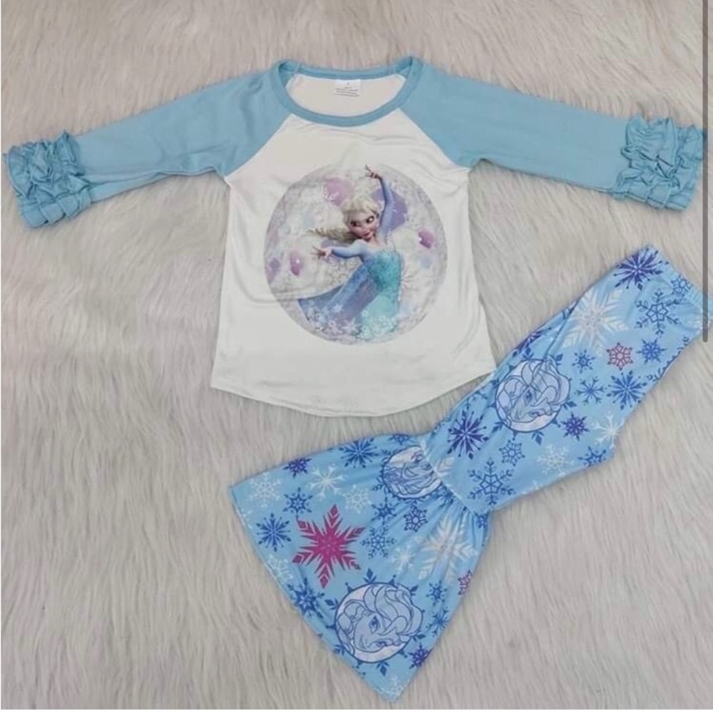 Elsa Frozen Blue Cute Leggings/pants set top